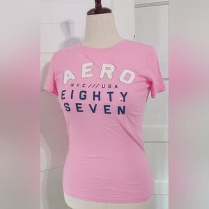 Aeropostale Women's Pink T-Shirt